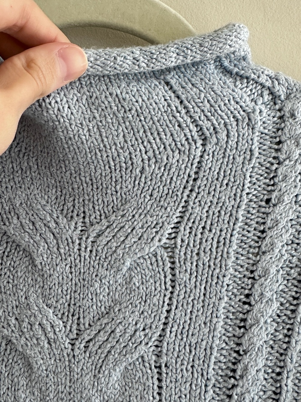 J. Crew Women’s Rollneck Cable Sweater, Light Blue, Size Small, 90s Sweater - Picture 16 of 16